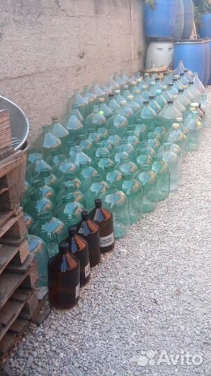Стеклянные бутыли 10 и 20л для вина