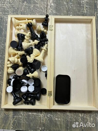 Шахматы и шашки 2 в 1 большие 43х43см