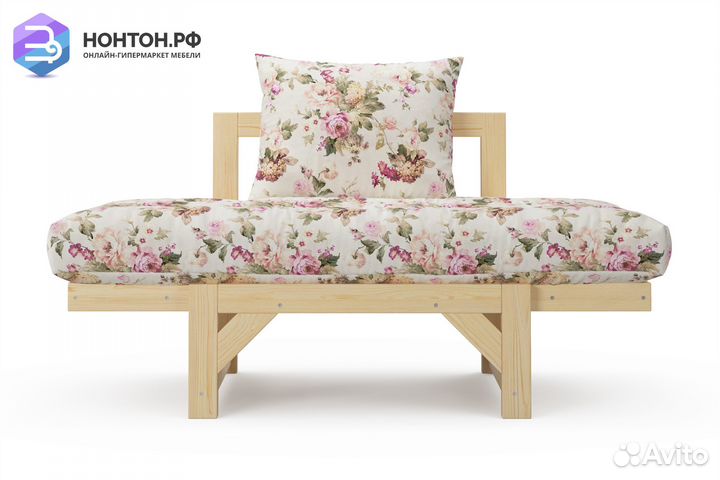 Кресло Амбер бежевое с цветами