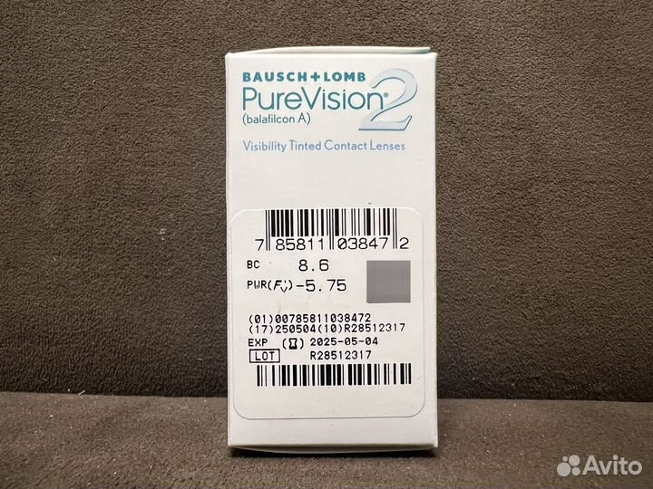 Линзы pure vision 2, -5,75 на месяц