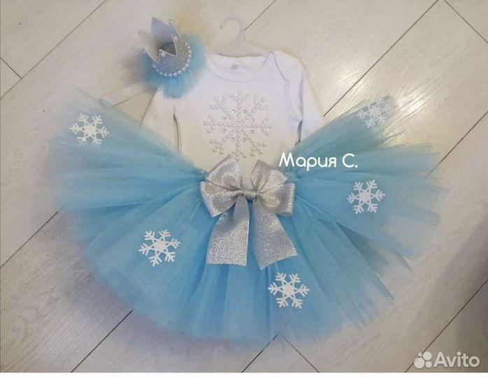 Новогодний костюм снежинки для девочки 86