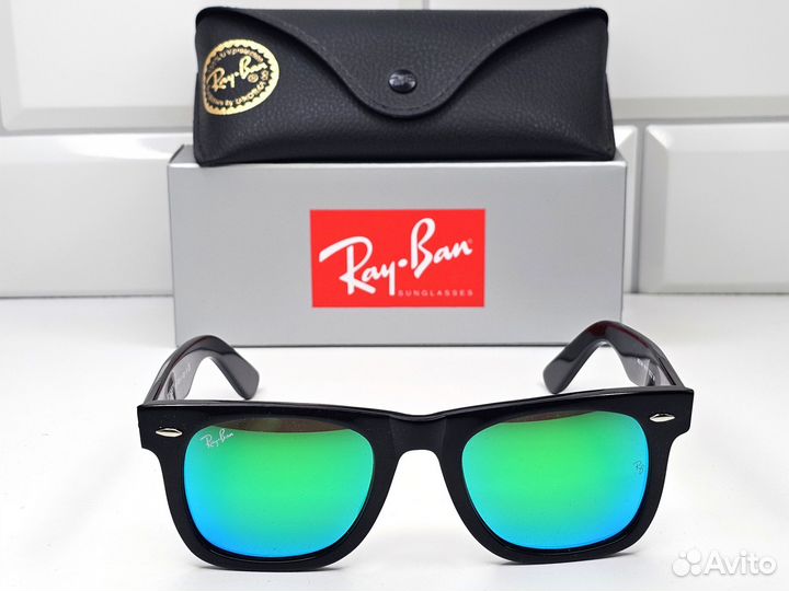 Очки Ray Ban Wayfarer 2140 Зелёные Зеркальные