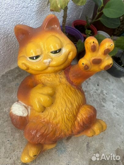 Декор для сада Гарфилд гипсовая фигурка копилка