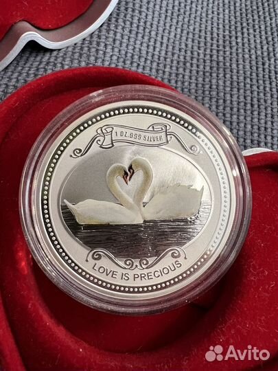 2 доллара 2008 Любовь это драгоценность, лебеди
