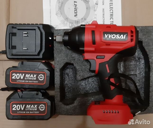 Гайковерт-шуруповерт ударный Wosai 600Nm