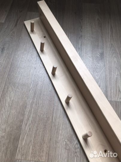 Полка вешалка IKEA деревянная с крючками