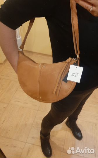 Сумка Mango натуральная кожа седло Новая