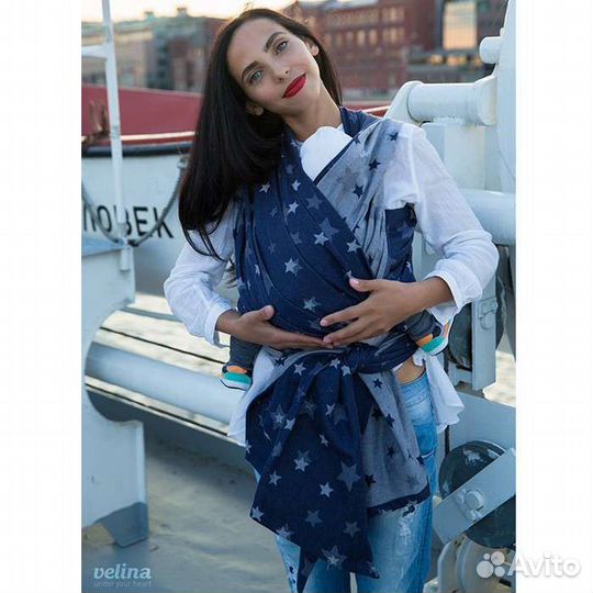 Слинг шарф Velina Звезды Джинс