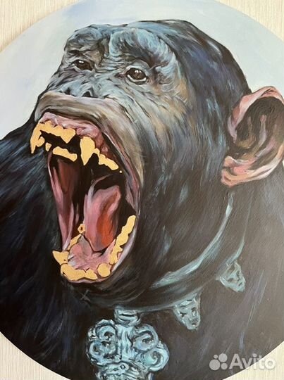 Картина маслом холст (обезьяна)