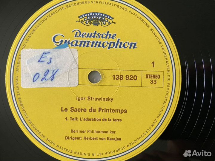 Strawinsky,Le Sacre Du Printemps NM,Karajan