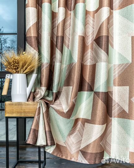 Шторы пабло мятный новые на окна пошив