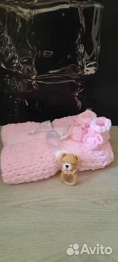 Плюшевый плед ручная работа