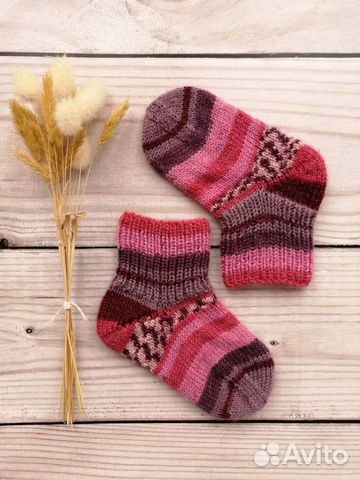 Носки вязанные детские, длина ступни 12см