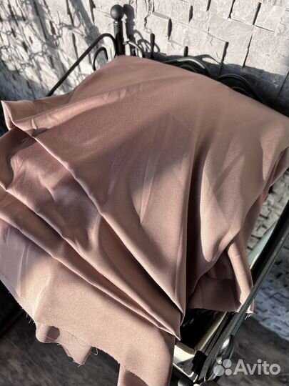Ткань шёлк армани кофейный розовый цвет 10 метров