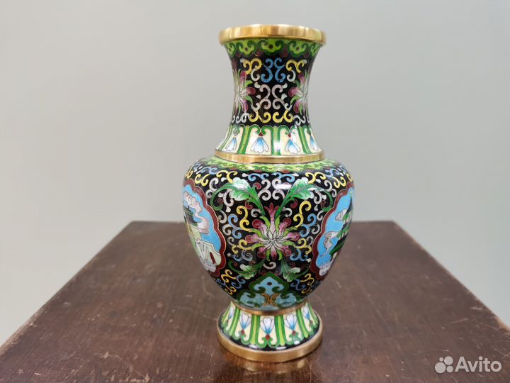 Ваза Китай Япония клуазоне 1950 годы эмаль