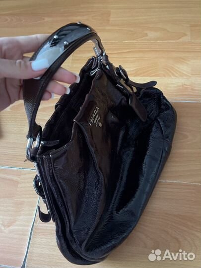 Prada metallic brown hobo original