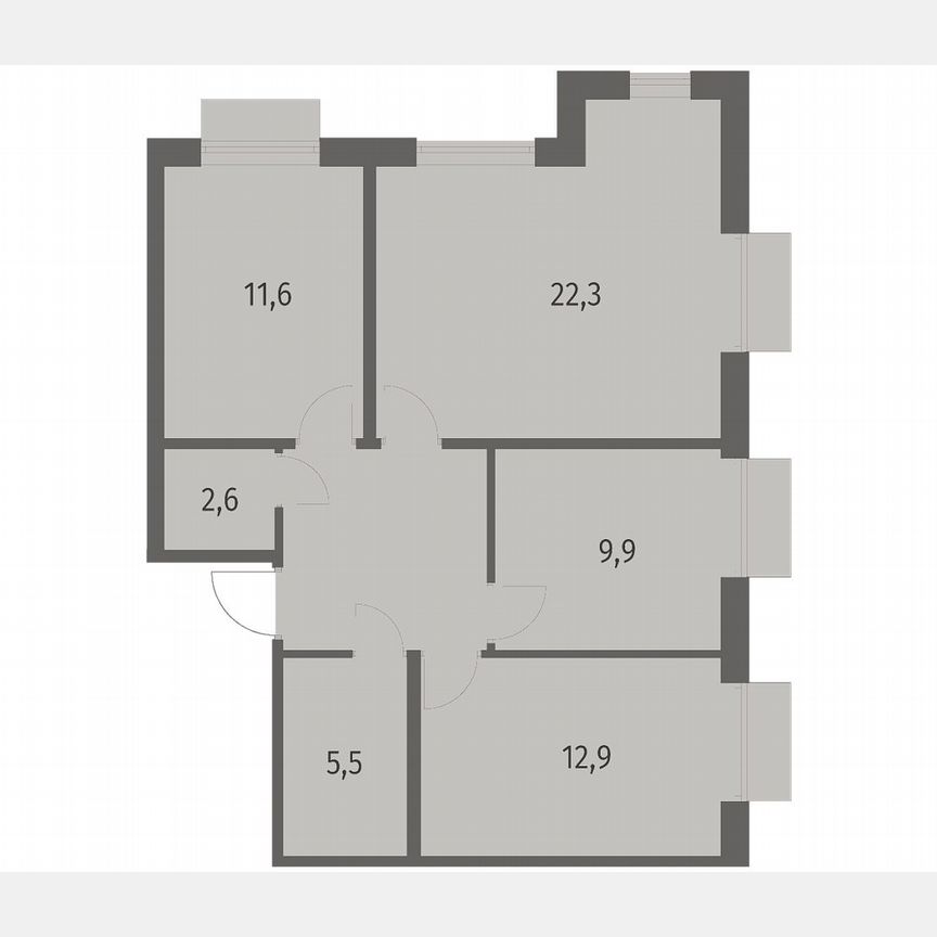 3-к. квартира, 74,1 м², 2/12 эт.