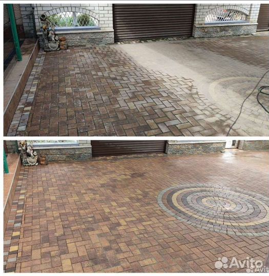 Чистка тротуарной плитки любой сложности