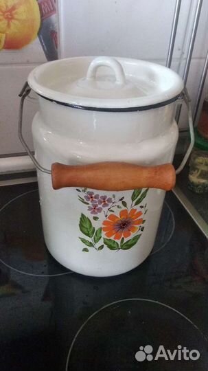 Бидончик 3 л с деревянной ручкой (Н.Ельцовка)