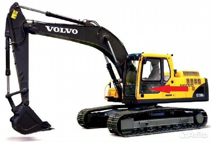 Стекло двери нижнее на экскаватор Volvo EC