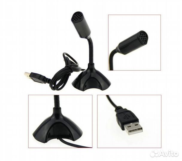 Микрофон универсальный USB-микрофон, черный