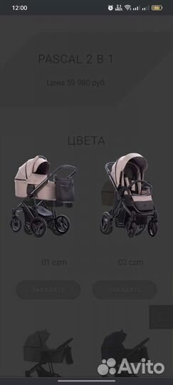 Коляска Bebetto Pascal 2в1