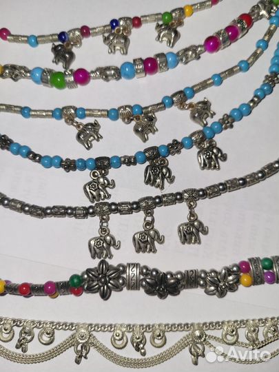 Браслеты индия красивые бохо подвески слоники нов