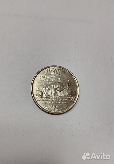 Монета Liberty quarter dollar 2000