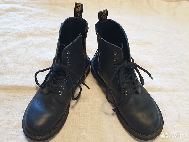 Чёрные ботинки Dr. Martens 1460 молния кожа 38