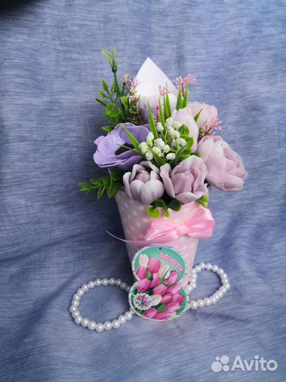 Букет из мыльных цветов