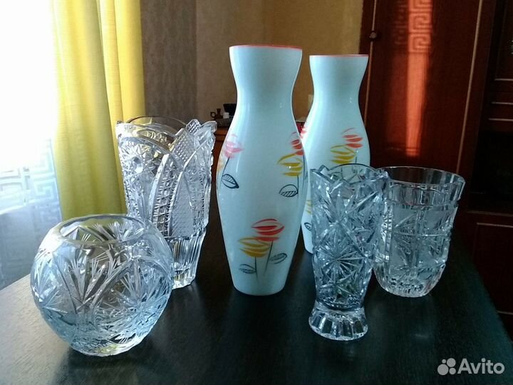 Ваза для цветов хрустальная СССР