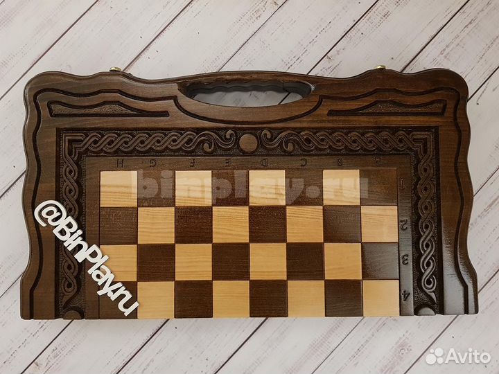 Шахматы, нарды, шашки (3 в 1) резные Кайзер 5025