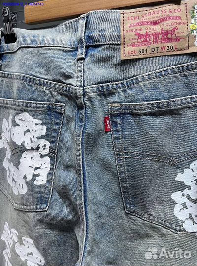 Джинсы Denim Tears серые, белые (Арт.98380)