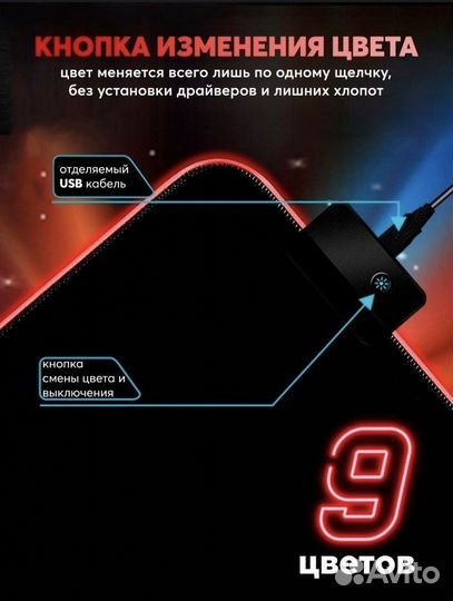 Коврик для мыши с подсветкой