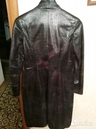 Плащ кожаный утеплённый 44-46р