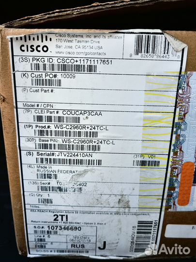 Коммутатор Cisco WS-C2960R+24TC-L