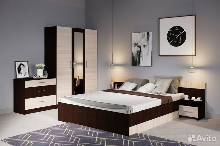 Шкаф Алёна 3-х дверный с зеркалом