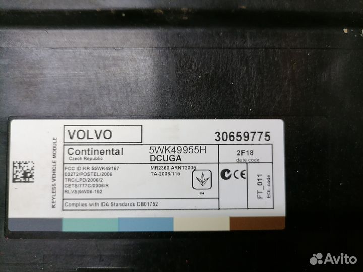 Блок комфорта 30659775 Volvo S60 FS