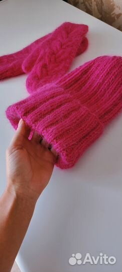 Комплект шапка и варежки