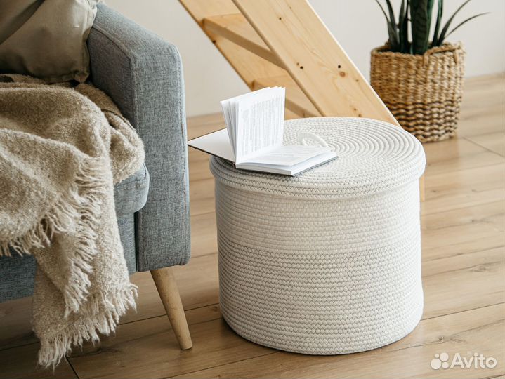 Плетеная корзина из хлопка новая. Отправка за 24ч