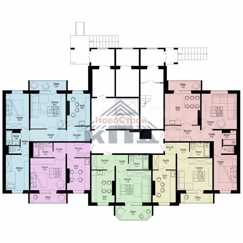 2-к. квартира, 67 м², 5/12 эт.