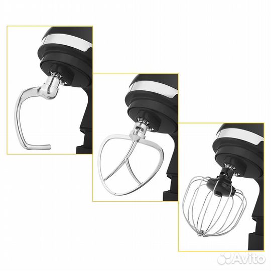 Миксер планетарный Kitfort кт-1337-2, черный, сере