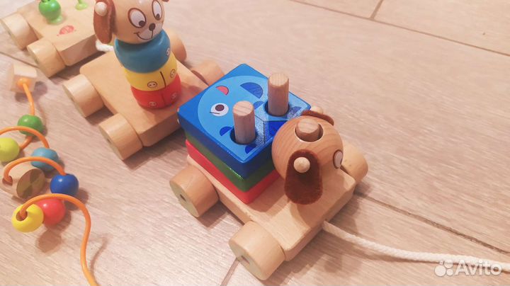 Деревянная развивающая игрушка паровозик