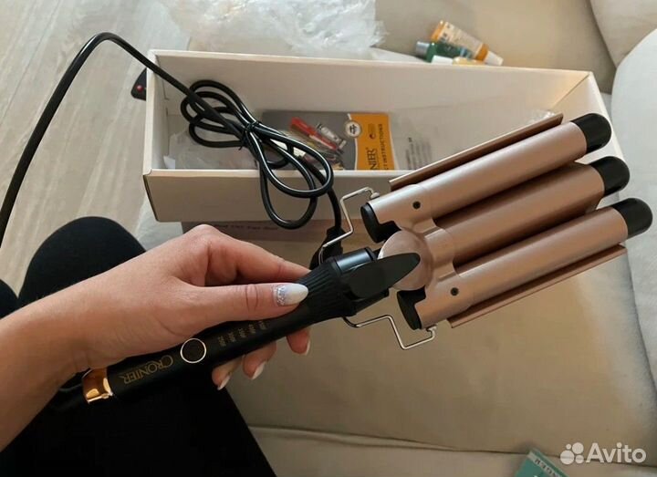 Стайлер для локонов щипцы тройные 25 мм новые