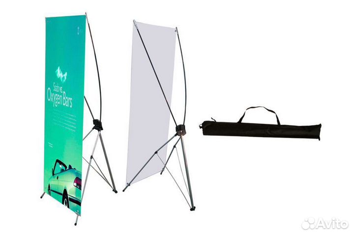 Печать баннера, x-баннер, баннер паук