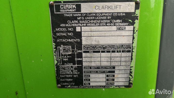 Вилочный погрузчик Clark EC500Y30, 2010