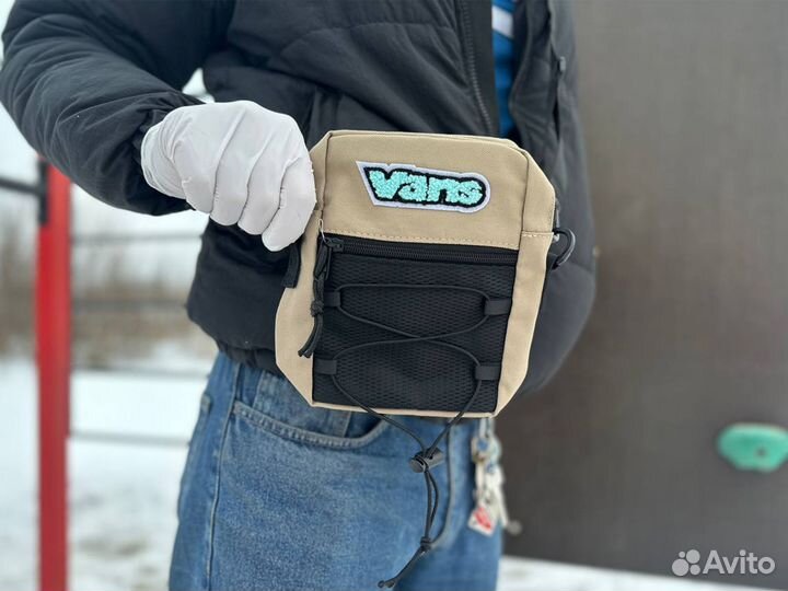 Сумка Vans бежевая, серая