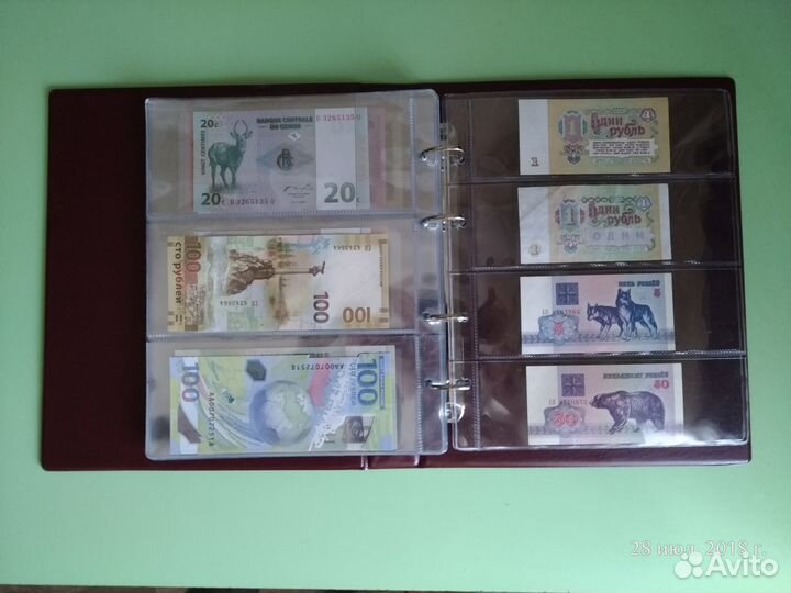 Альбом для банкнот и монет Оптима, листы для бон