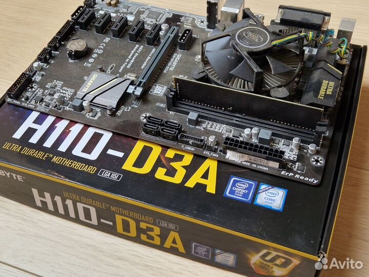 Материнская плата Gigabyte GA-H110-D3A + процессор