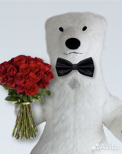 Ростовой костюм белый мишка. Медведь